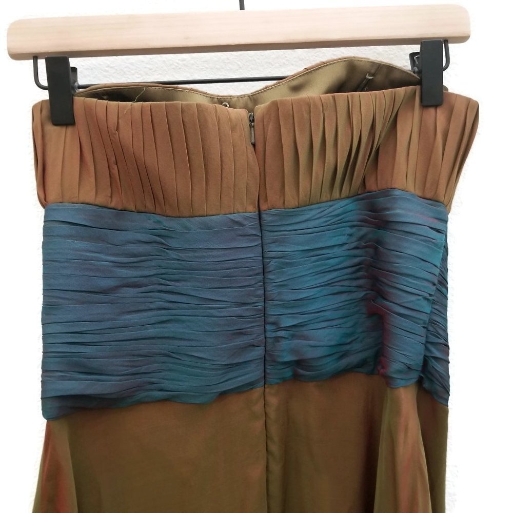 Terani Couture Tan Bridesmaid Promo Formal Evening Silk Gown Empire Waist Sz 6 - Picture 6 of 11